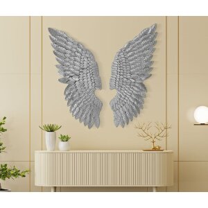 Mauro Ferretti pannello da parete Ali Beauty Set 2 pezzi 37,5x3x100 cm color argento