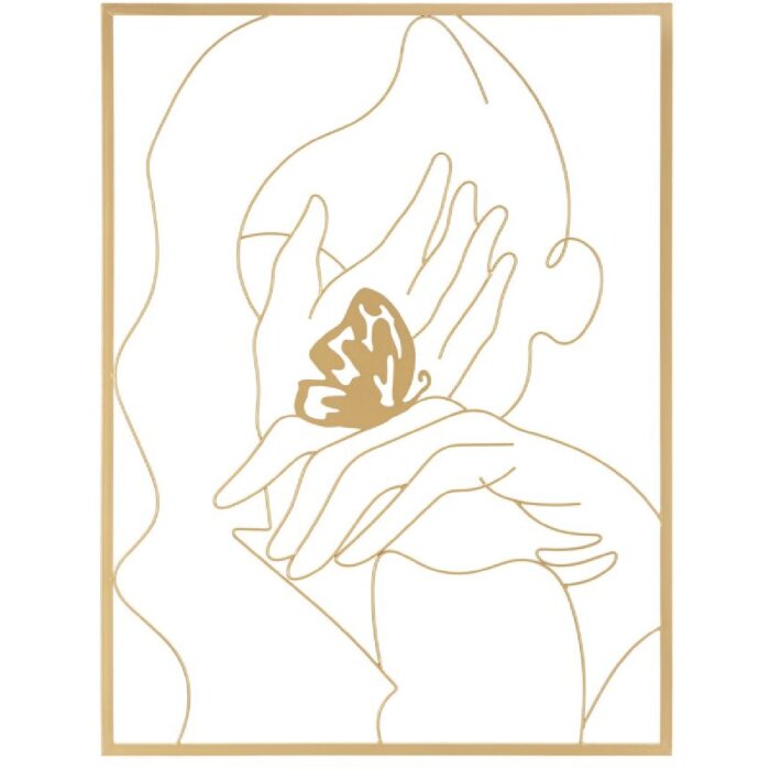 Mauro Ferretti pannello da parete mani sul volto 60x1x80 cm color oro