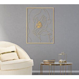 Mauro Ferretti pannello da parete mani sul volto 60x1x80 cm color oro