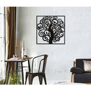 Mauro Ferretti pannello da parete albero 70x1x70 cm nero