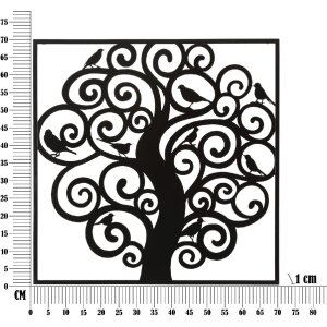 Mauro Ferretti pannello da parete albero 70x1x70 cm nero