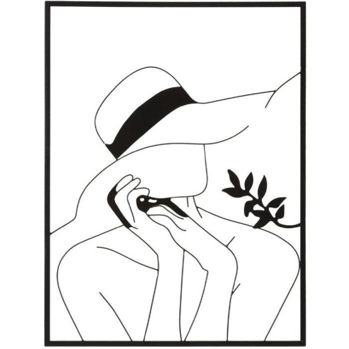 Mauro Ferretti pannello da parete Donna elegante 60x1x80 cm nero