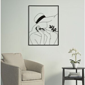 Mauro Ferretti pannello da parete Donna elegante 60x1x80 cm nero