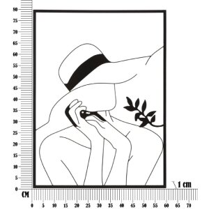 Mauro Ferretti pannello da parete Donna elegante 60x1x80 cm nero