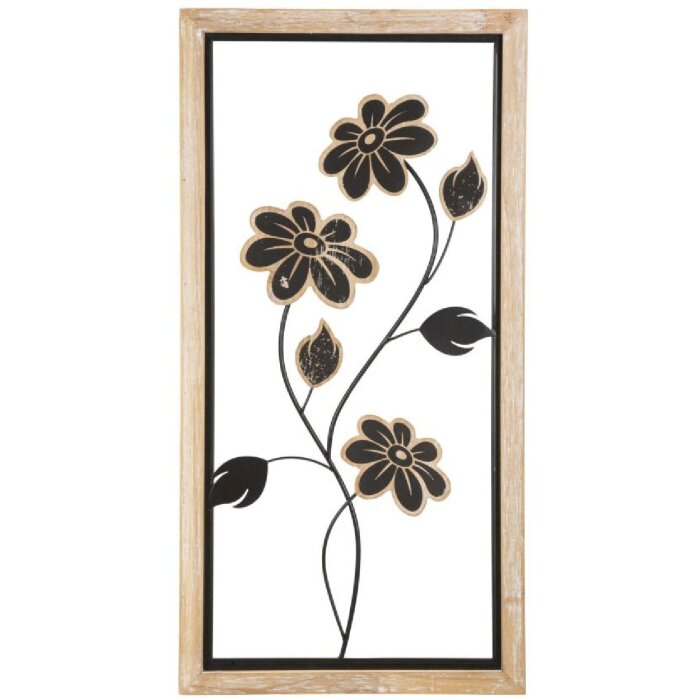 Mauro Ferretti Girish 30x2,5x60 cm pannello da parete marrone nero in ferro e MDF