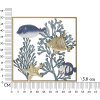 Mauro Ferretti pannello da parete pesce 50,2x3,8x50,2 cm blu oro