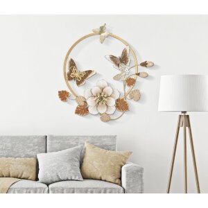 Mauro Ferretti decorazione da parete Rouns 58,4x5,1x63,5 cm beige oro