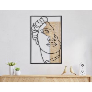 Mauro Ferretti Pannello da parete in MDF David 50x2x80 nero naturale