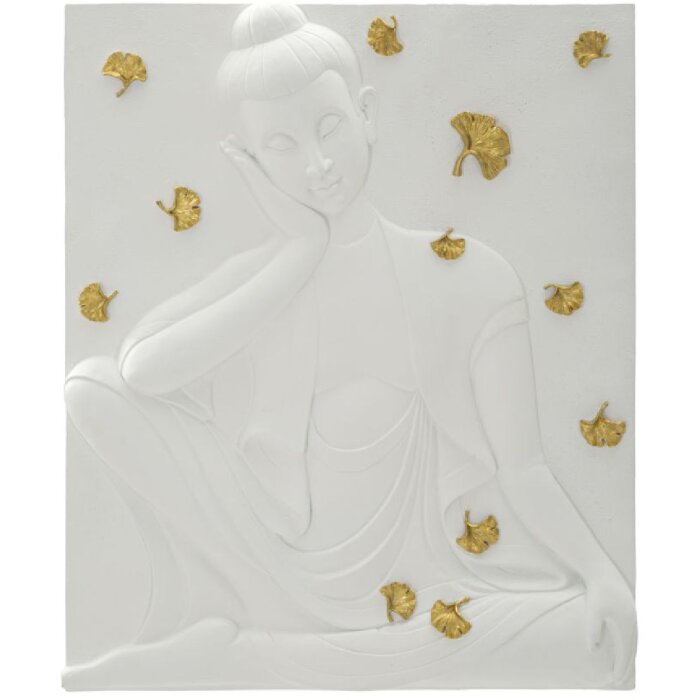 Mauro Ferretti pannello da parete Buddha 46x5,7x55,5 oro bianco