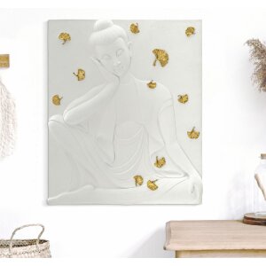 Mauro Ferretti pannello da parete Buddha 46x5,7x55,5 oro bianco
