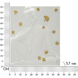 Mauro Ferretti pannello da parete Buddha 46x5,7x55,5 oro bianco