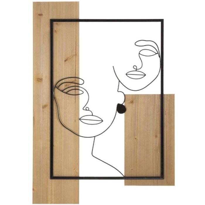 Mauro Ferretti pannello da parete facce 63x2x90 cm nero marrone