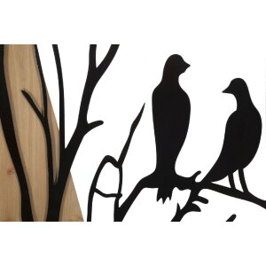 Mauro Ferretti pannello da parete bird set 4 pezzi 50x2x200 cm nero marrone