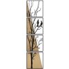 Mauro Ferretti pannello da parete bird set 4 pezzi 50x2x200 cm nero marrone