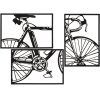 Mauro Ferretti pannello da parete per bicicletta set 3 pezzi ciascuno 40x1,3x60 cm nero