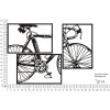 Mauro Ferretti pannello da parete per bicicletta set 3 pezzi ciascuno 40x1,3x60 cm nero