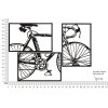 Mauro Ferretti pannello da parete per bicicletta set 3 pezzi ciascuno 40x1,3x60 cm nero