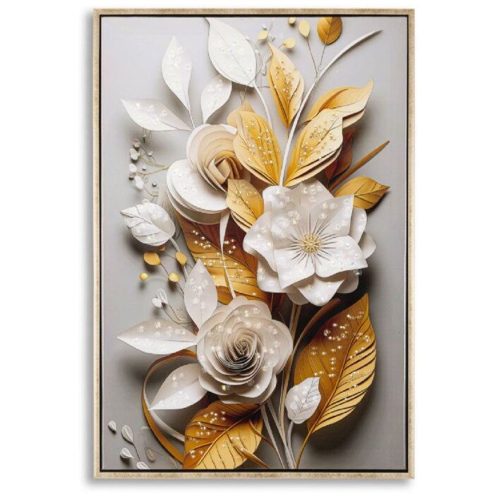Mauro Ferretti murale Flora con cornice 42x3,5x62 cm multicolore