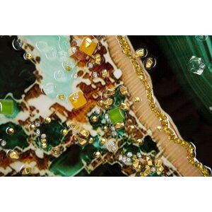 Mauro Ferretti murale Smeraldy 82x4x62 cm verde oro