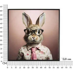 Mauro Ferretti murale Bunny con cornice 62,5x2,8x62,5 cm rosa