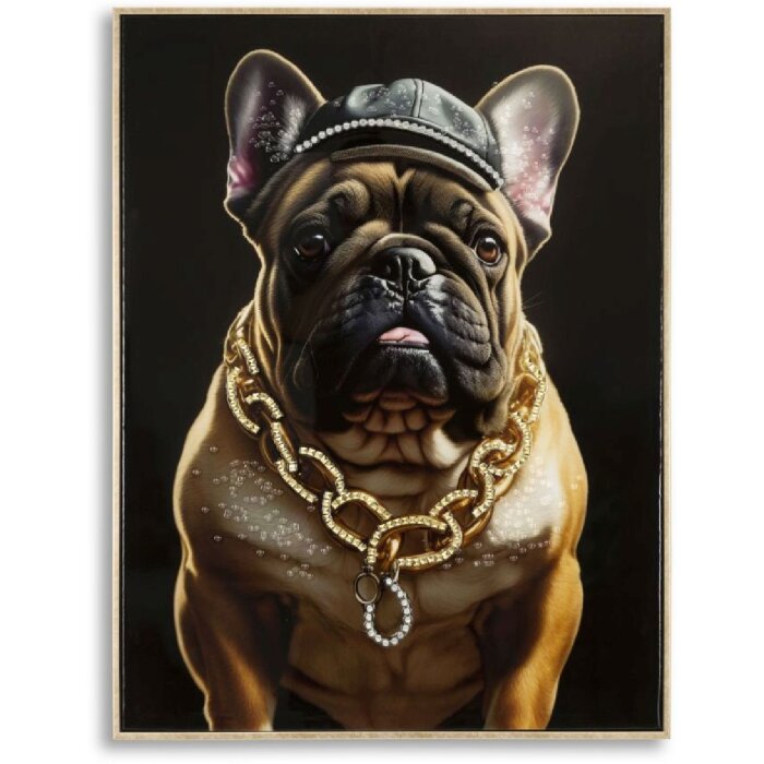 Mauro Ferretti murale Bully 62x4x82 cm nero oro