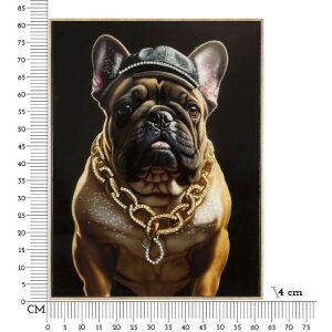 Mauro Ferretti murale Bully 62x4x82 cm nero oro