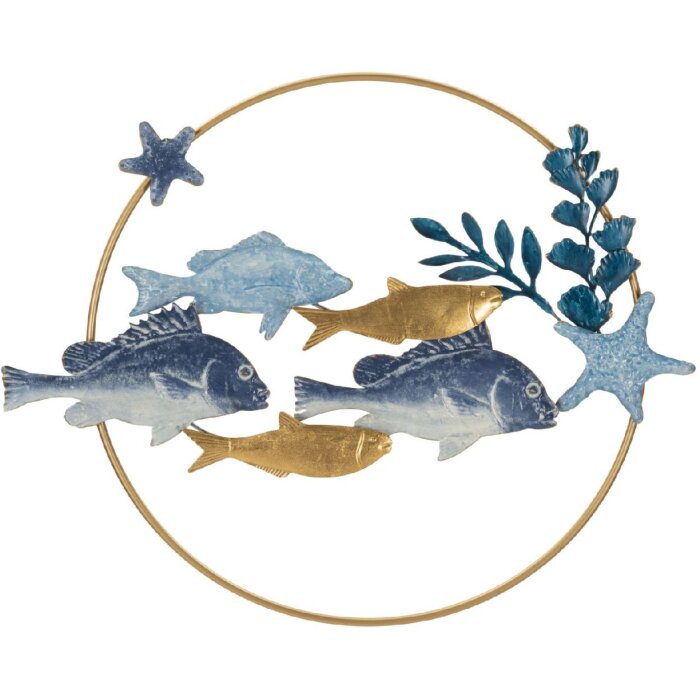 Mauro Ferretti pannello da parete Marine 77x5x63 cm blu oro