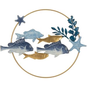 Mauro Ferretti pannello da parete Marine 77x5x63 cm blu oro