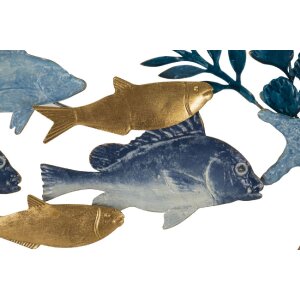 Mauro Ferretti pannello da parete Marine 77x5x63 cm blu oro