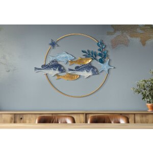 Mauro Ferretti pannello da parete Marine 77x5x63 cm blu oro