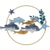 Mauro Ferretti pannello da parete Marine 77x5x63 cm blu oro