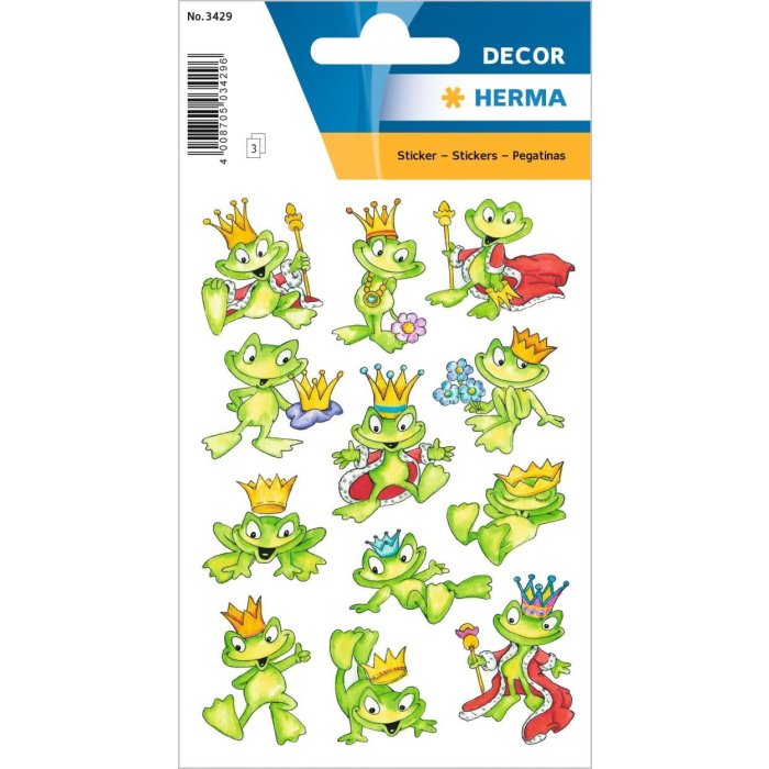 herma adesivi decorativi etichette decor Frog Prince 3 fogli