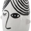 Mauro Ferretti vaso faccia 13,2x11,8x26,3 cm bianco nero