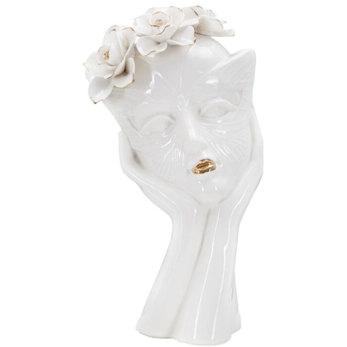Mauro Ferretti Vaso Donna Maschera 16,5x14x27,3 cm oro bianco