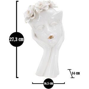 Mauro Ferretti Vaso Donna Maschera 16,5x14x27,3 cm oro bianco