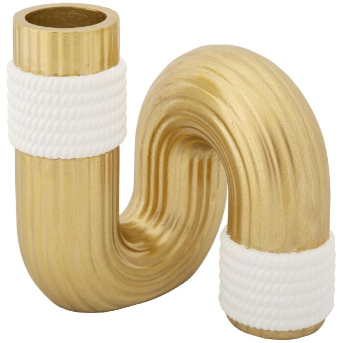 Mauro Ferretti Bann vaso 10,5x10,5x12,7 cm bianco oro