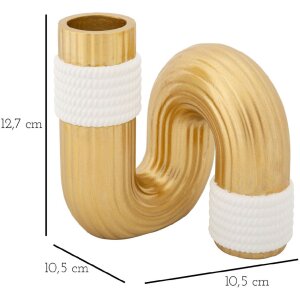 Mauro Ferretti Bann vaso 10,5x10,5x12,7 cm bianco oro
