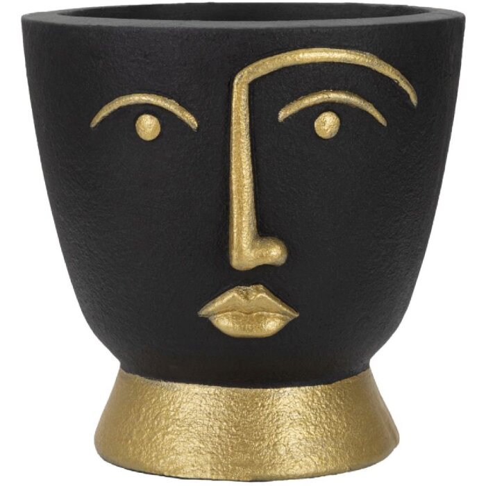 Mauro Ferretti Vaso Tribal Ø 25x25 cm oro nero