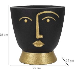 Mauro Ferretti Vaso Tribal Ø 25x25 cm oro nero