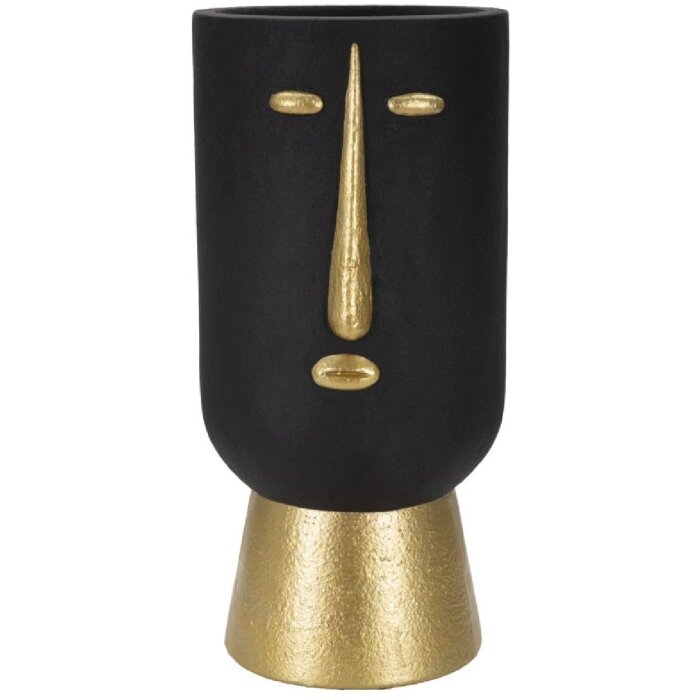 Mauro Ferretti Vaso Tribal Ø 21x45 cm oro nero