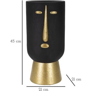 Mauro Ferretti Vaso Tribal Ø 21x45 cm oro nero