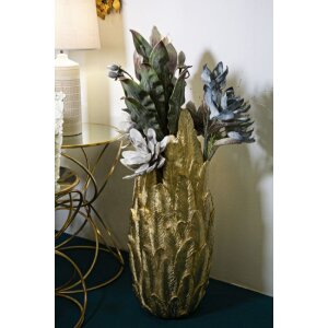Mauro Ferretti vaso piume 32x34x80 cm color oro