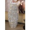 Mauro Ferretti vaso Eklips tower 24x11,5x59,5 cm bianco oro