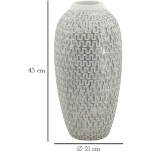 Mauro Ferretti Vaso Wave Ø 21x43 cm bianco oro