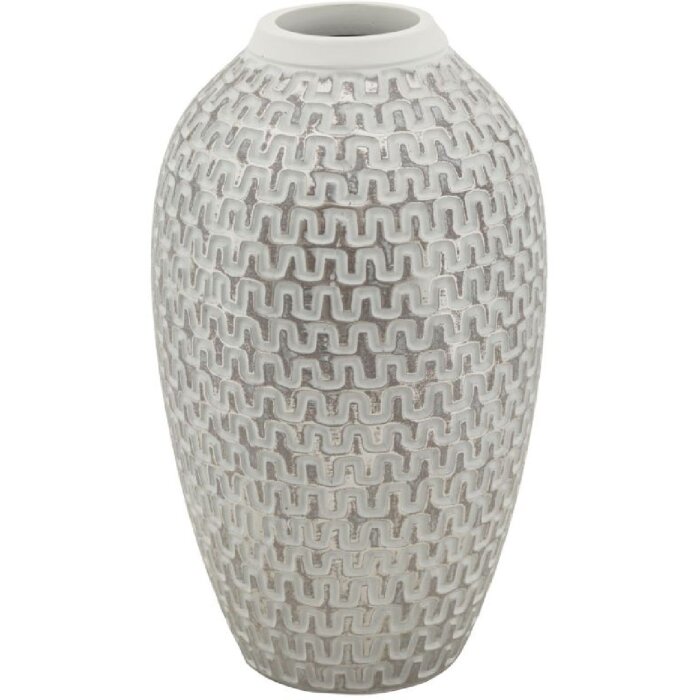 Mauro Ferretti Vaso Wave Ø 19,5x34 cm bianco oro