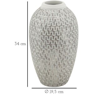 Mauro Ferretti Vaso Wave Ø 19,5x34 cm bianco oro