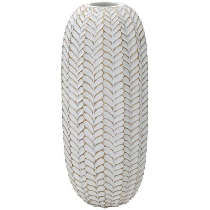 Mauro Ferretti vaso a foglia Ø 18,5x46 cm oro bianco