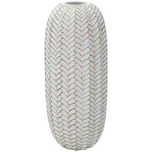 Mauro Ferretti vaso a foglia Ø 18,5x46 cm oro bianco