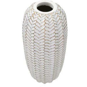 Mauro Ferretti vaso a foglia Ø 18,5x46 cm oro bianco