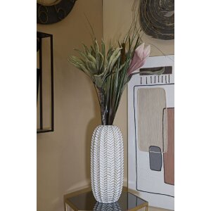 Mauro Ferretti vaso a foglia Ø 18,5x46 cm oro bianco